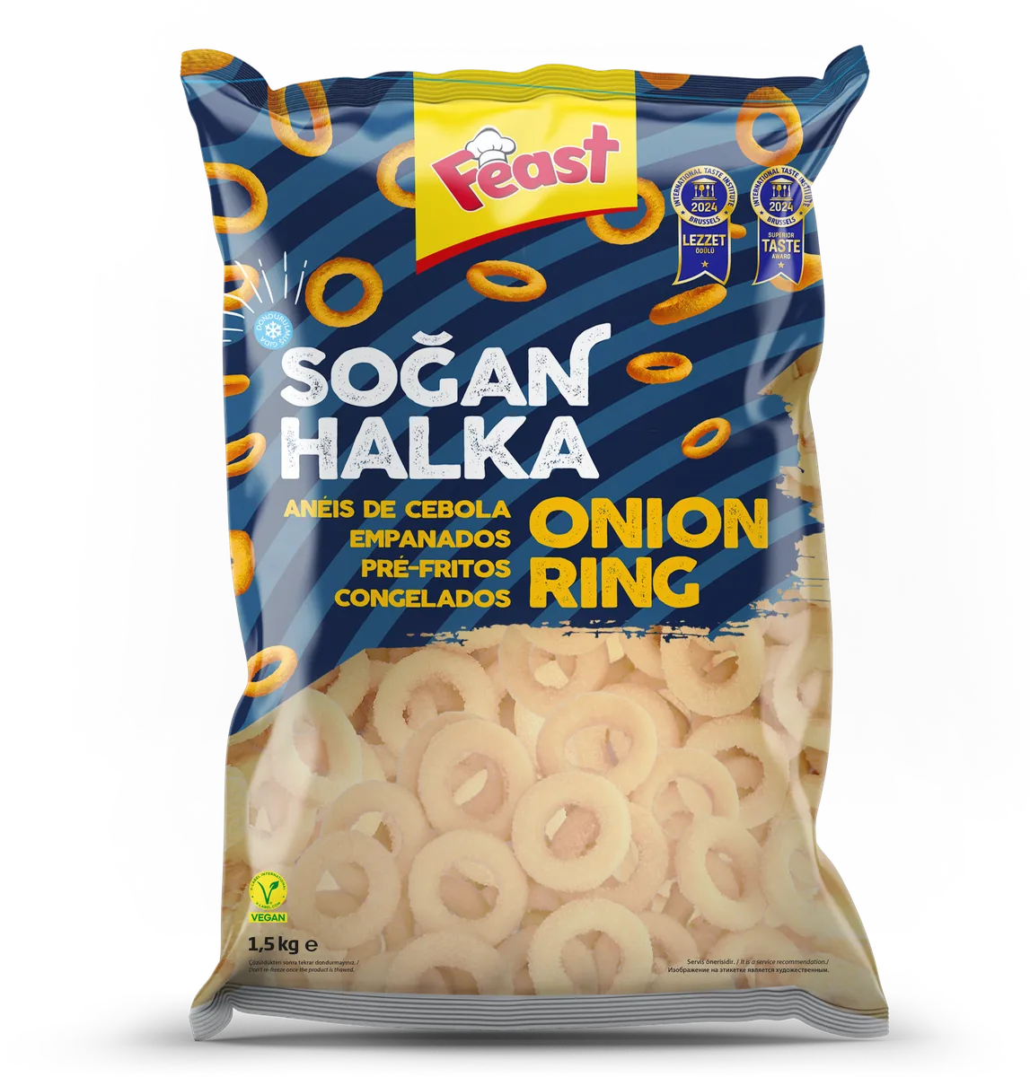Feast Soğan Halka Onion Ring 1,5 kg toptan paket