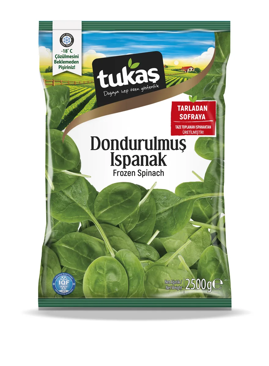 Tukaş Dondurulmuş Ispanak 2500 g toptan paket