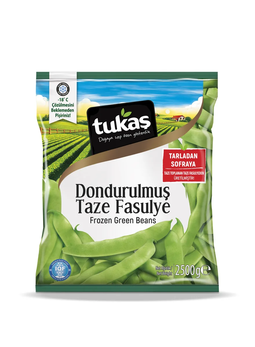 Tukaş Dondurulmuş Taze Fasulye 2500 g toptan paket